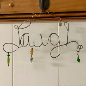 🌱 hand crafted wire art~”Laugh”~boho~farmhouse~ home decor~ Wall hanger